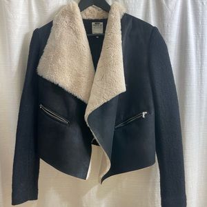 Black Zara pleather leather jacket